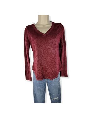 Ultra Flirt Burgundy V-Neck Top Medium Junior